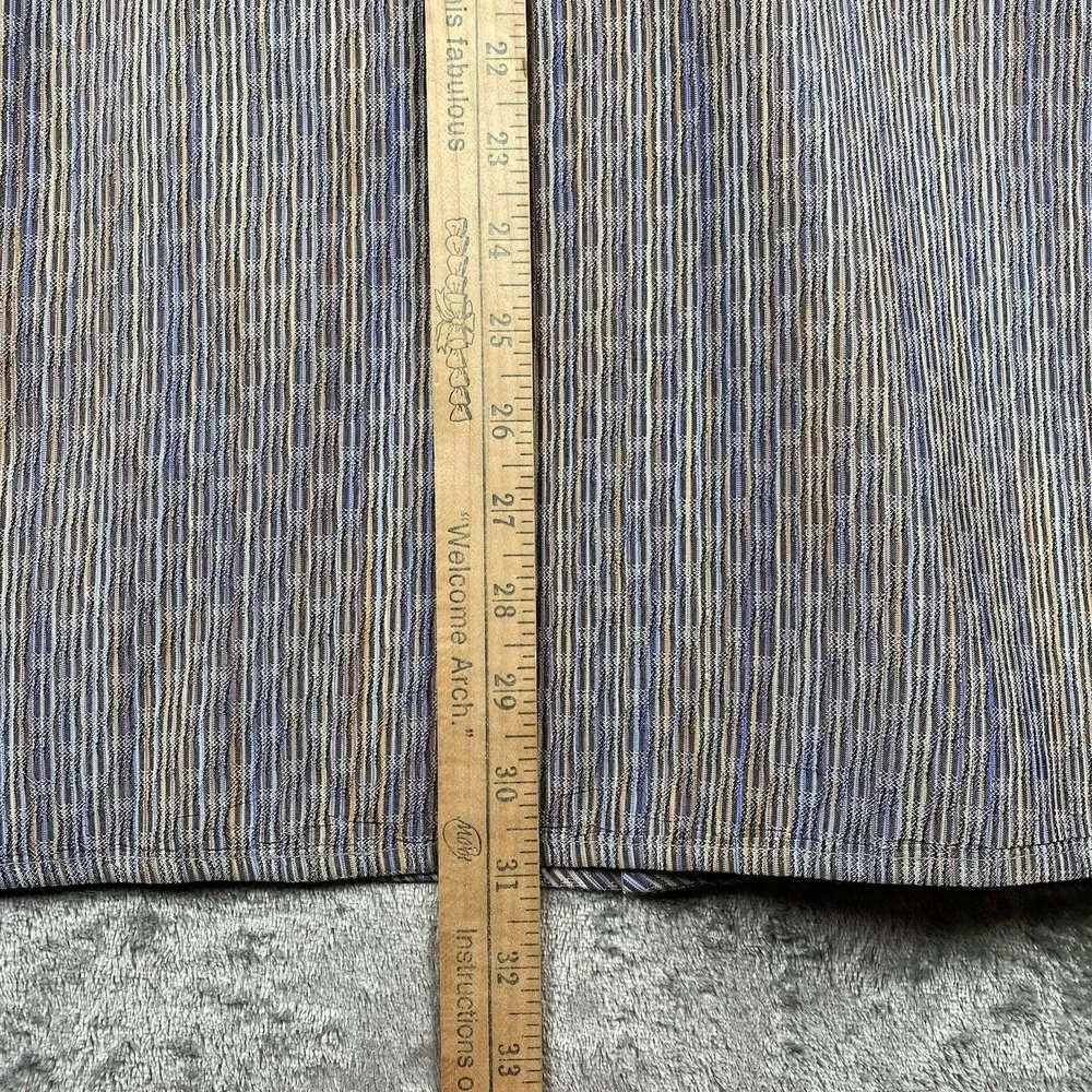 Jhane Barnes Shirt Mens XXL Long Sleeve Geometric Striped Silk Blend Button Down